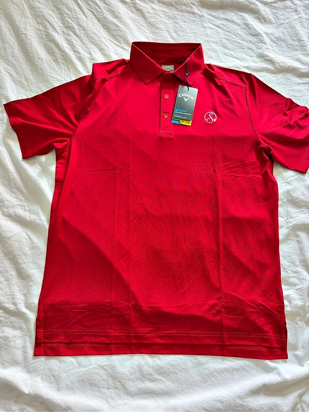 Callaway Opti-Dri Men’s Red Golf Athletic Collared Polo Shirt Size Medium NWT